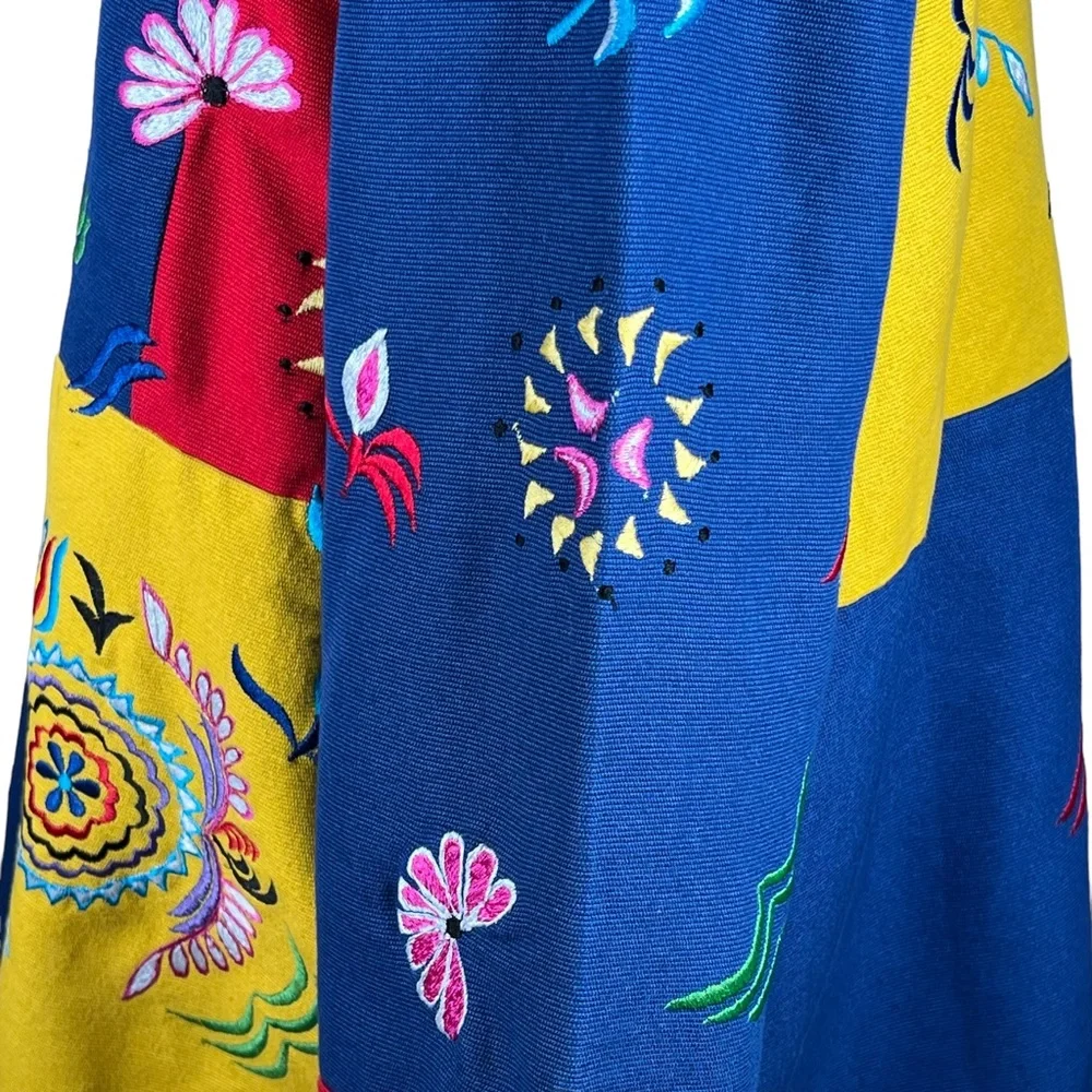 Alex Kim Women’s Cotton Blend Festive Multi-Color Embroidered Jacket PL EUC - Picture 11 of 15